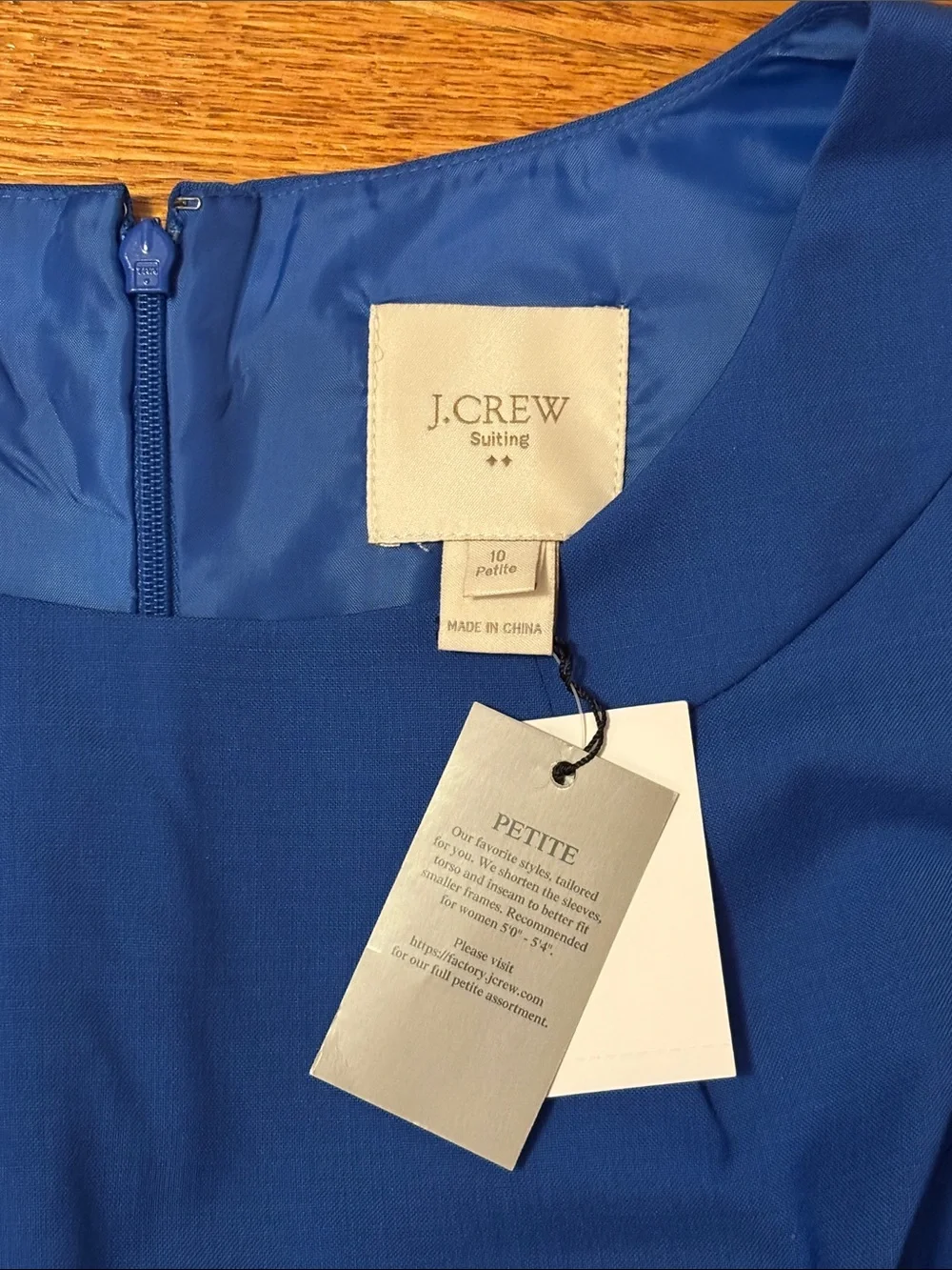 NEW J.Crew Wool Sleeveless Sheath Dress 10P 10 Petite Cobalt Blue Bright Pockets